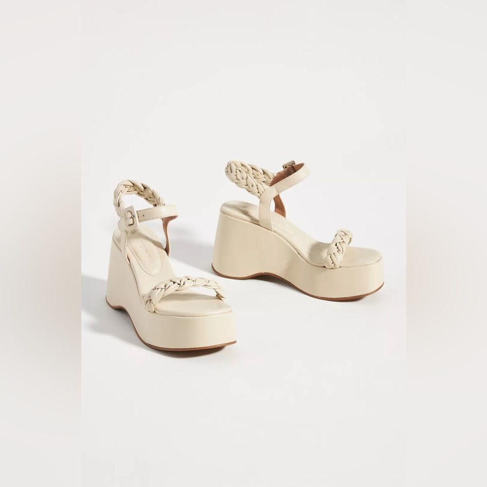 Vicenza CREME Women's Braided Platform Heel Sandal US 9 EU 40